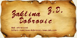 Žaklina Dobrović vizit kartica